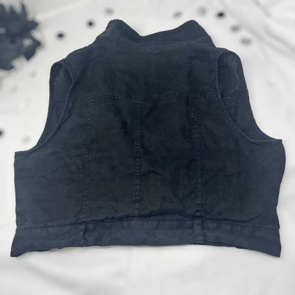 Love Tree Womens Sleeveless Vest, Black Denim Studded Zipper Vest Size Large - Picture 7 of 17